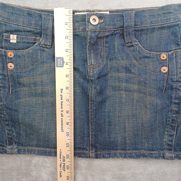 Vintage Y2K Z Cavaricci Distressed Denim Jean Mini Skirt Size 3 Retro Mean Girls - Picture 14 of 14